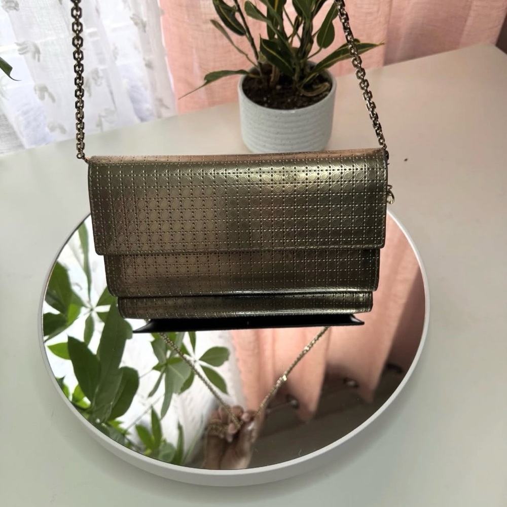 Christian Dior Metallic Wallet on Chain
